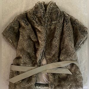 Scully Elegant Faux Fur Vest in Gray and Black